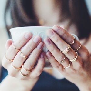 Gold Delicate Stackable Ring Set